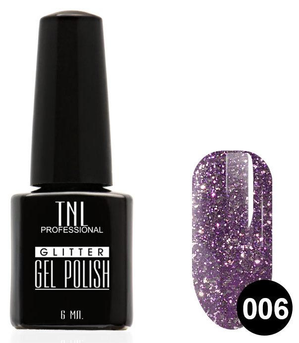 Гель-лак TNL - Glitter" №06 - Фиолетовый (10 мл.)