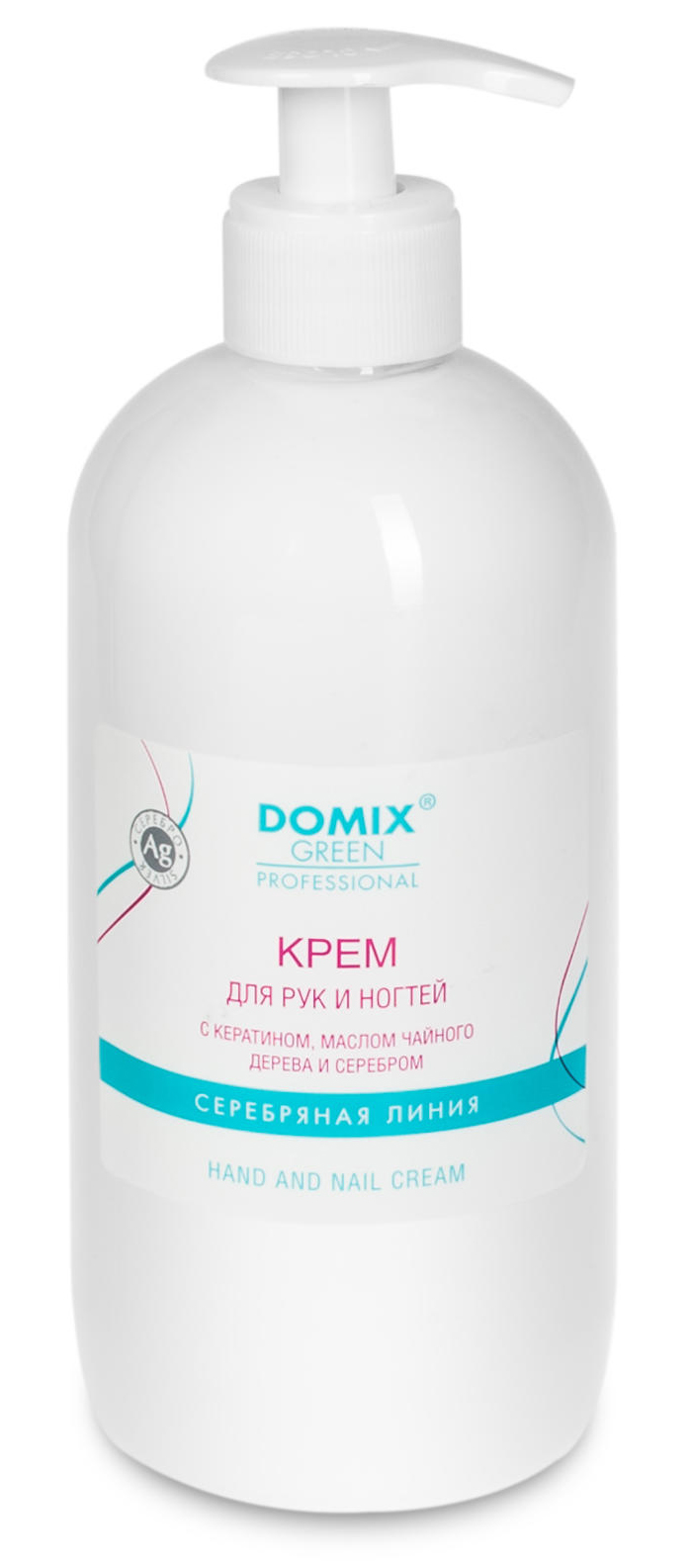 DOMIX Крем для рук и ногтей Domiks Green Professional с кератином, маслом чайного дерева 500 мл
