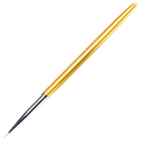 Кисть для прорисовки ультратонкий ворс с золотой ручкой №2 NEW