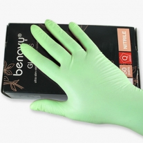 Перчатки нитриловые L текстурир. на пальцах BENOVY, зеленые 500/50 Медикосм