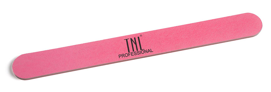 Пилка для ногтей TNL узкая 180/240 высокое качество (розовая) в индив. упаковке (пластик. основа)