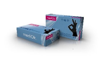 mediOK Перчатки нитриловые неопудренные, цвет ЧЕРНЫЙ, размер S