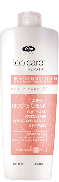 LISAP Разглажив. шампунь для вьющихся волос - "Elasticising Shampoo Curly and Frizzy Hair" 1000 мл