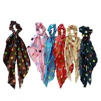 Резинка-платок для волос "крупный горох" цвета в ассорт. LT-6338