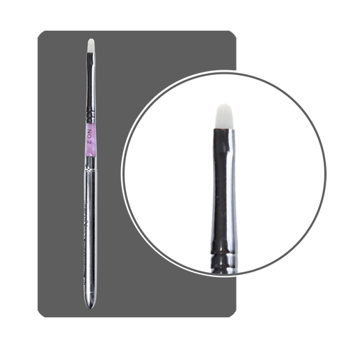 ФП Кисть для геля №2 трансформер, белый ворс "кошачий язычок"