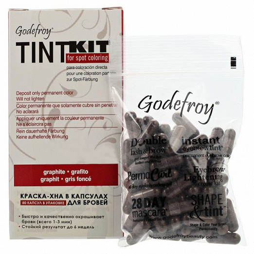 Godefroy Eyebrow Tint  Kit Light Brown КРАСКА-ХНА (св-коричневый) 80 капсул д/ресниц и бровей,набор