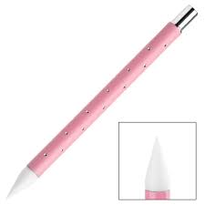 Кисть Nail Sculptor силиконовая с декоративной ручкой, конус (03 розовая) "IRISK"  