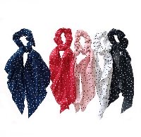 Резинка-платок для волос "мелкий горох" цвета в ассорт. LT-7728