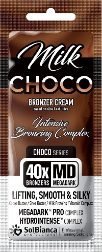 SolBianca Крем д/загара "Choco Milk" 40*bronzer с мас.какао,карите,протеинами молока и вит.комп,15мл
