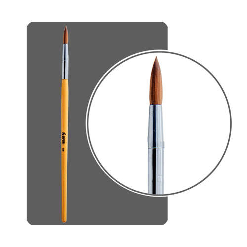 ФП Кисть для акрила №8 круглая, деревянная ручка