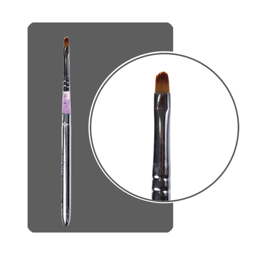 ФП Кисть для геля №4 трансформер, бежевый ворс "кошачий язычок"