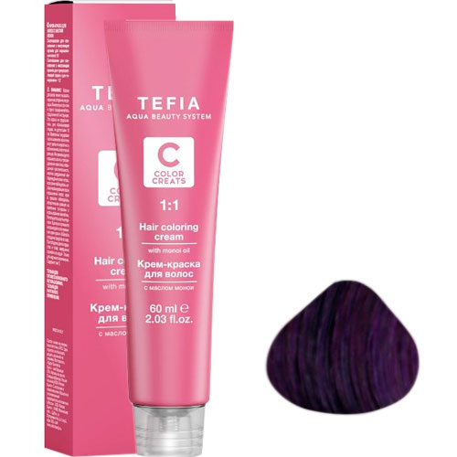 0.7 Крем-краска для волос с маслом монои, фиолетовый,60 ml линия Color Creats
