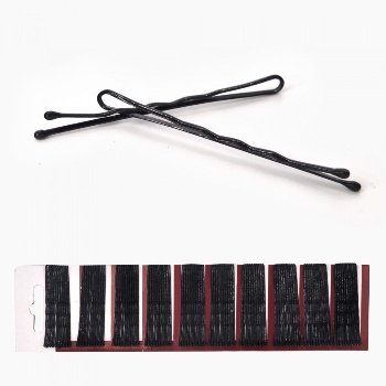 Невидимки  G-182 "ALEKSANDRA", черные, волна, 50 мм, 100 шт/уп.