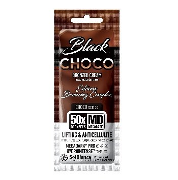 SolBianca Крем д/загара "Choco Black" 50*bronzer с мас.кофе и карите,экст. имбиря и пребиотиком,15мл