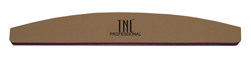 Пилка для ногтей TNL лодочка 100/120 экстра-класс (коричневая) в индивидуальной упаковке