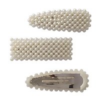 Заколка для волос "Клик-Клак" с жемчужыми стразами овал/прямоуг. в ассорт. LT-8422