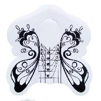 Формы для наращивания "Бабочка" бело-черные 300шт