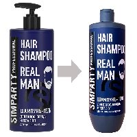 SIMPARTY Шампунь-гель для волос, бороды и тела 3 в 1, REAL MAN 1000 мл.