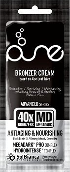 SolBianca Крем д/загара "Pure" 40*bronzer с маслом черного тмина, экст. женьшеня и церамидами,15мл