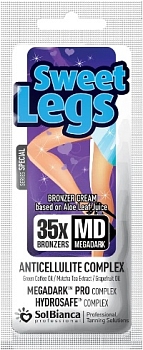 SolBianca Крем д/загара "Sweet Legs" 35*bronzer с мас.зеленого кофе, грейпфрута и экс. чая матча15мл
