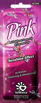 SolBianca Крем д/загара "Pink"с маслом зародышей пшеницы,кокоса и эффектом мерцания 6*bronzer ,15мл