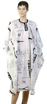 Пеньюар "MIDSKY" С087 "ножницы+расческа" черно-белый