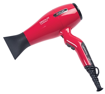 Dewal фен 03-002 ErgoLife Red, 2000 Вт,ионизация,2 насадки