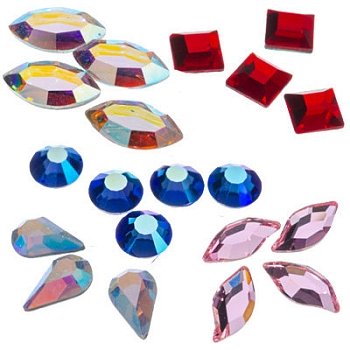 Стразы Swarovski Австрия геометрия цветные,10шт (в ассорт.)