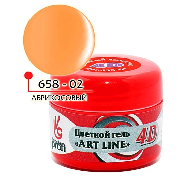 Цветной гель 4D "ART LINE" №02, цв. абрикосовый джем 5 гр.