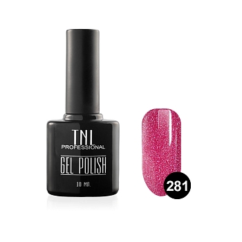 Цветной гель-лак TNL №281 - пурпурный с блестками (10 мл.) 
