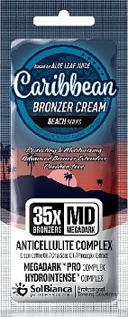 SolBianca Крем д/загара "Caribbean" 35*bronzer с маслом зеленого кофе,семян чиа и экст. ананаса,15мл