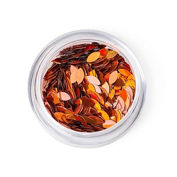 Пайетки для ногтей "TNL-лепесток" - огненный янтарь