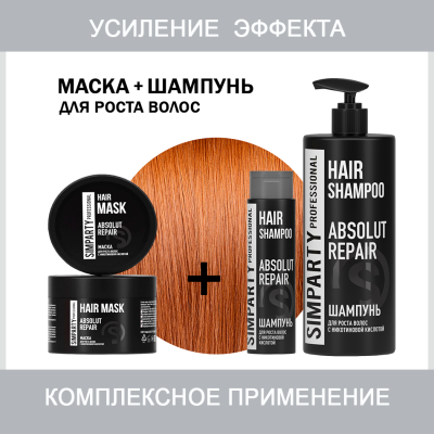 SIMPARTY Маска для волос с никотиновой кислотой  Absolute Repair 200мл
