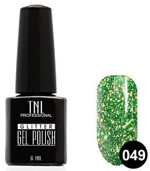 Гель-лак TNL - Glitter" №49 - Зеленый чай (10 мл.)