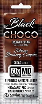 SolBianca Крем д/загара "Choco Black" 50*bronzer с мас.кофе и карите,экст. имбиря и пребиотиком,15мл