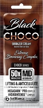 SolBianca Крем д/загара "Choco Black" 50*bronzer с мас.кофе и карите,экст. имбиря и пребиотиком,15мл