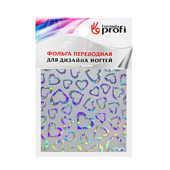 ФП Фольга переводная с рисунком "сердечки" голография