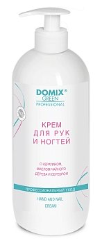 DOMIX Крем для рук и ногтей с кератином, маслом чайного дерева и серебром 1 л. Домикс