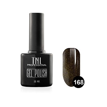 Цветной гель-лак TNL №168 - черно зеленый с блестками (10 мл.) 
