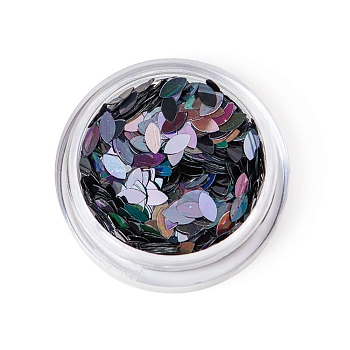 Пайетки для ногтей "TNL-лепесток" - черные