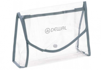 Dewal косметичка P004 полимерный материал,прозр.-серая на кнопке 22*8*16см