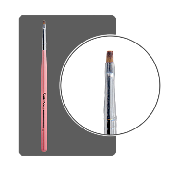 ФП Кисть прямая для китайской росписи с цветной розовой ручкой  №1