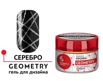 Гель для дизайна GEOMETRY, цв серебро 4,5 гр (паутинка)