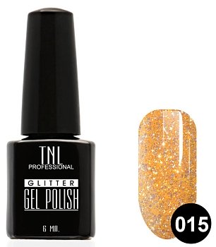 Гель-лак TNL - Glitter" №15 - Оранжевый (10 мл.)