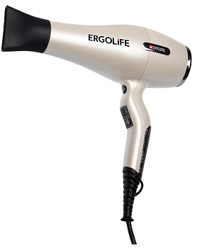 Dewal фен 03-001 ErgoLife белый софт тач 2200Вт,ионизация,2 насадки