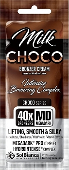 SolBianca Крем д/загара "Choco Milk" 40*bronzer с мас.какао,карите,протеинами молока и вит.комп,15мл