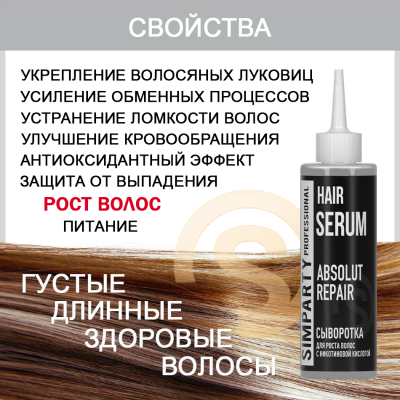 SIMPARTY Сыворотка для волос с никотиновой кислотой  Absolute Repair 150мл
