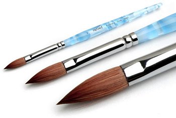 Кисть д/акрила ruNail Finest Kolinsky Oval NAO №8