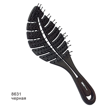 SIMPARTY  Щётка массажная продувная листик, черная  8631
