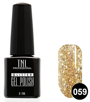 Гель-лак TNL - Glitter" №59 - Пшеничный (10 мл.)